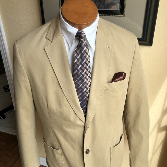 Kroon 2 Button Medium Weight Tan Cotton Jacket Size 40R - Picture 4 of 15